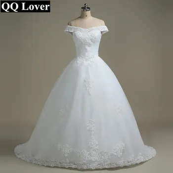 Nuo Pečių Vestuvių Suknelė Vestido De Noiva Valtis-Kaklo Bridal Vestuvinė Suknelė