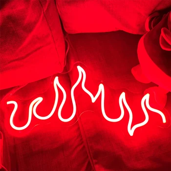 Degimo Liepsna Meno Raudonasis Neonas Pasirašyti Dizaino Apdailos Gaisro Neon Stilius Led Šviesos Naktį Lempos Užsakymą už Kambario Sienos Kabo Dekoro