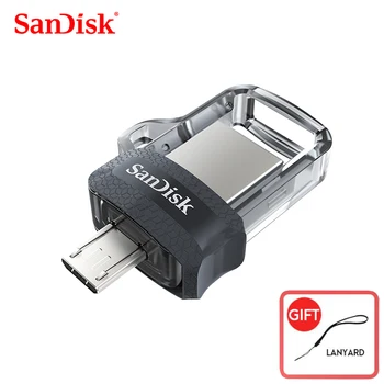 Sandisk Originalus SDDD3 Ekstremalių didelės spartos 150M/S Dual OTG USB Flash Drive 64GB 128 GB 16GB 32GB Pen Ratai USB3.0 PenDrive Originali